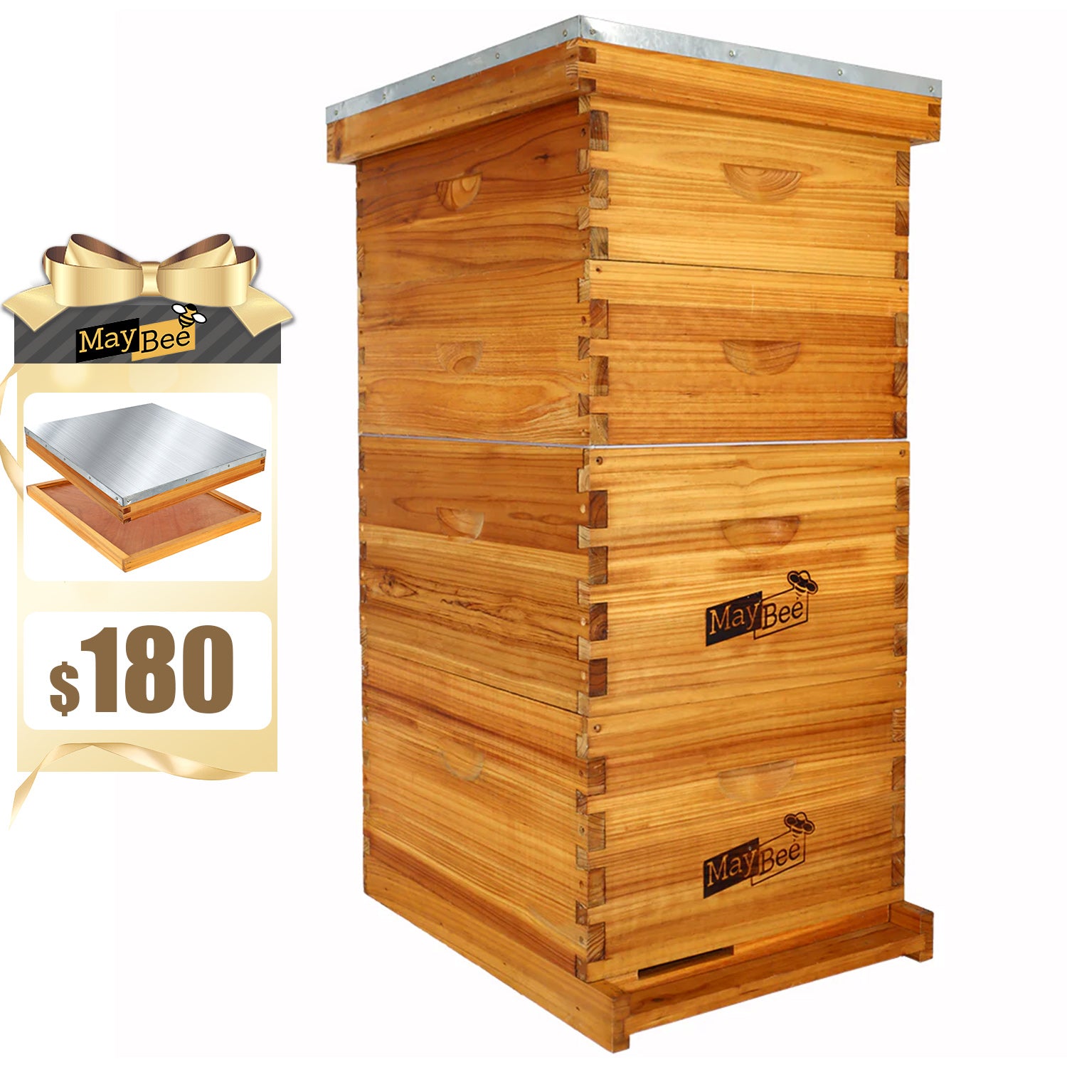 MayBee Hives 8 Frame 4 Layer Bee Hives Include 2 Deep Bee Box And 2 Super  Box