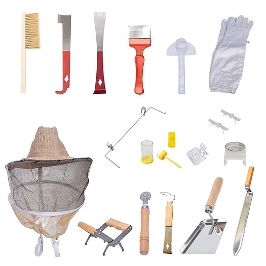 MayBee Hives 10 Frame Best Beekeeping Starter Kit Include 22 pcs Beekeeping Tool,Wax Coated Langstroth Deep Brood Bee Box with 100% Beeswax Plastic Foundation,Beekeeping Veil for Beginners Beekeeper