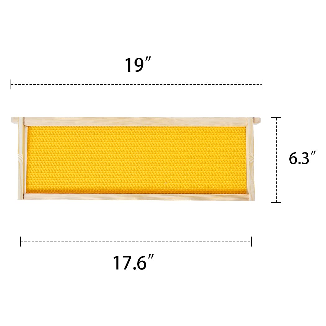 MayBee Hives 10 Pack Super Beehive Frames and Foundations,100% Beeswax Coated Food Grade Foundation Sheets